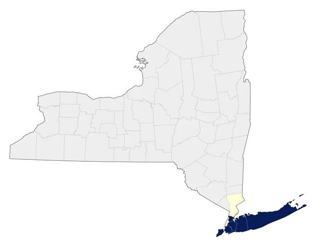 Saltmarsh Sparrow county map