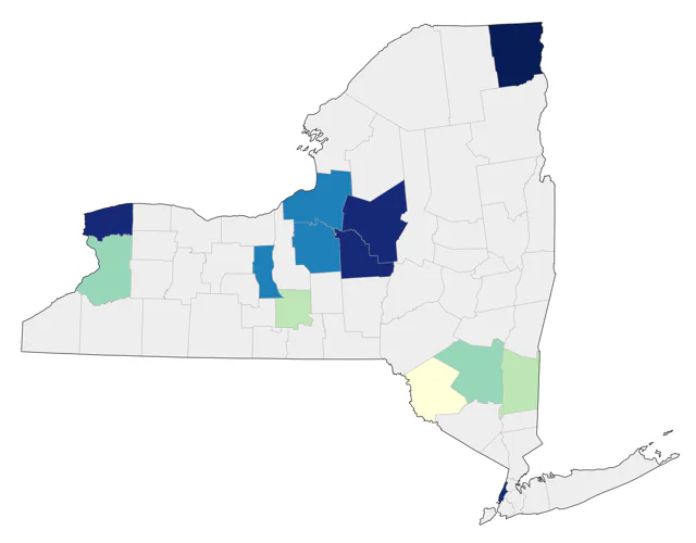 Slaty-backed Gull county map
