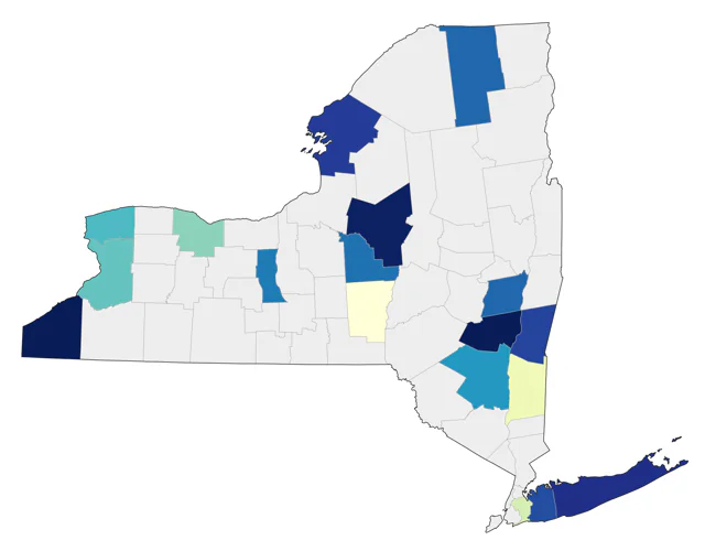 Townsend's Solitaire county map