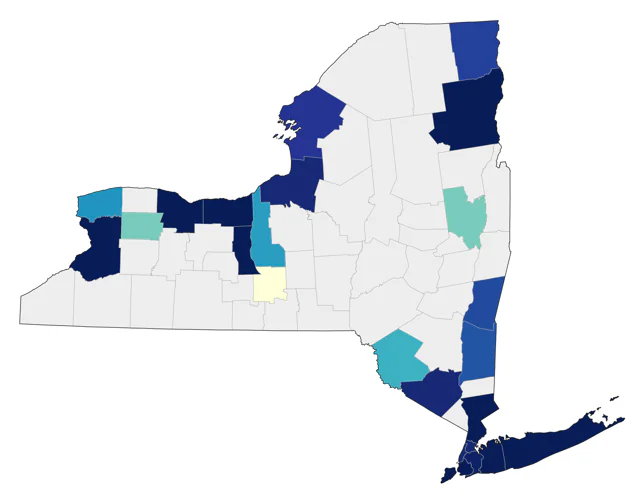Tricolored Heron county map