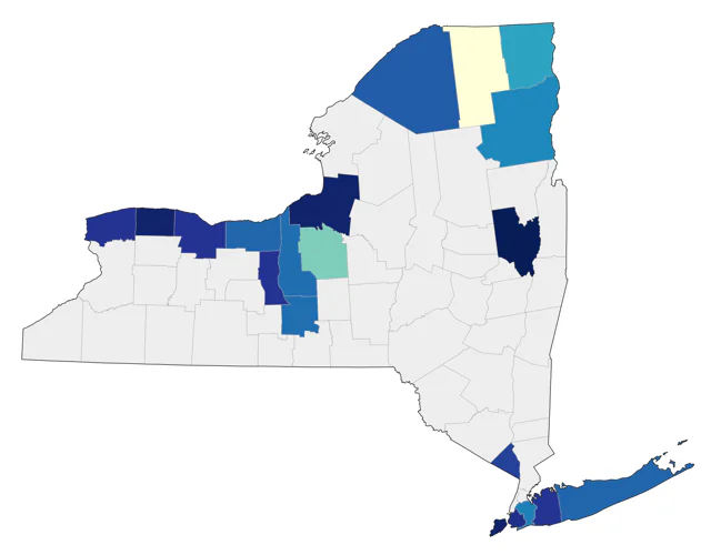 Western Grebe county map