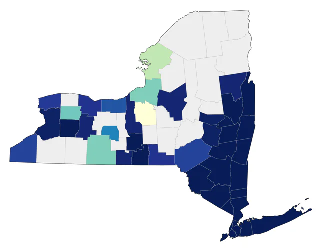 Worm-eating Warbler county map