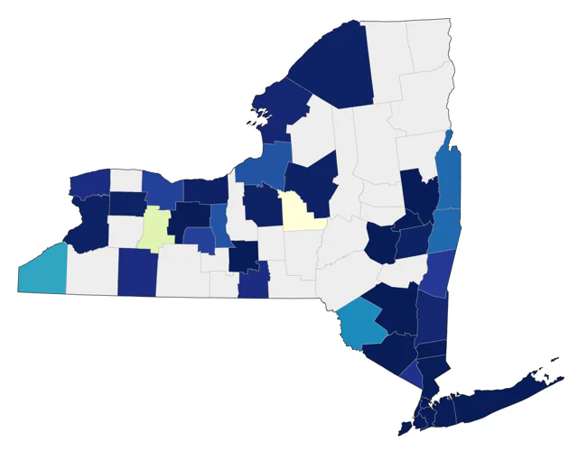 Yellow-crowned Night Heron county map