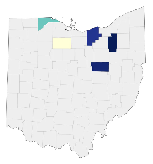 African Collared-Dove county map