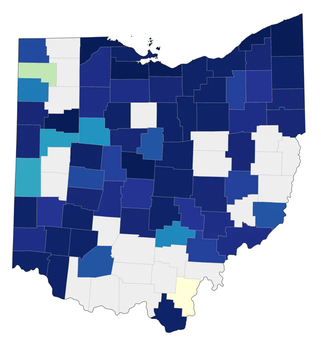 American Avocet county map