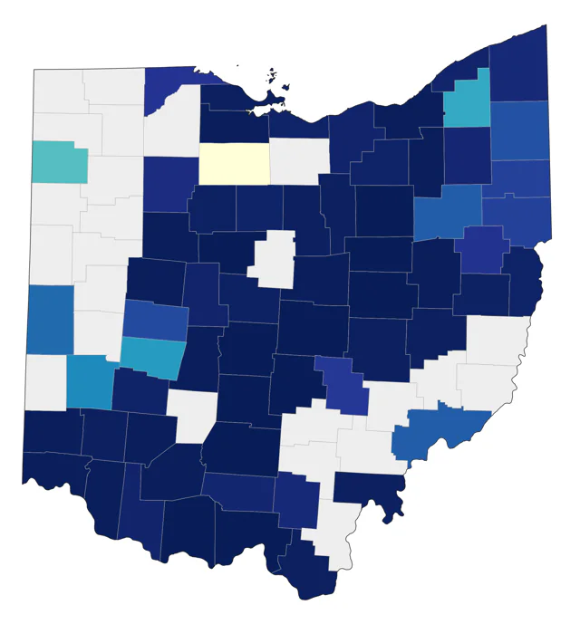 American Barn Owl county map