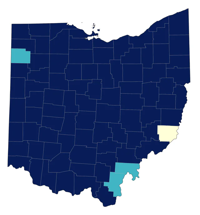 American Tree Sparrow county map