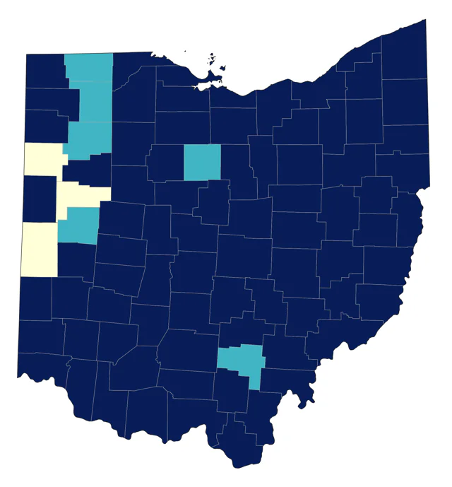 American Wigeon county map
