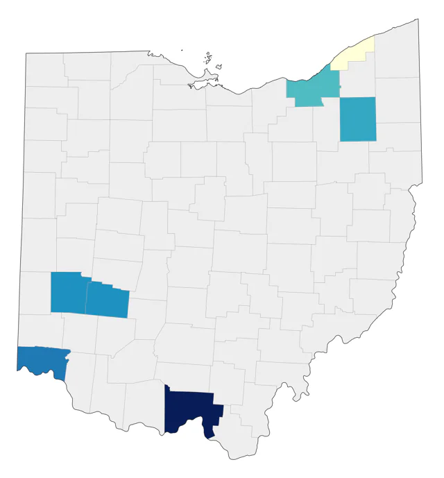 Bachman's Sparrow county map