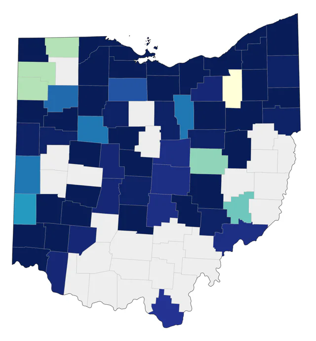 Baird's Sandpiper county map