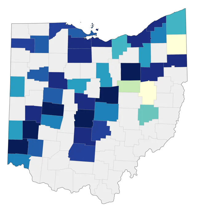 Black-bellied Whistling-Duck county map