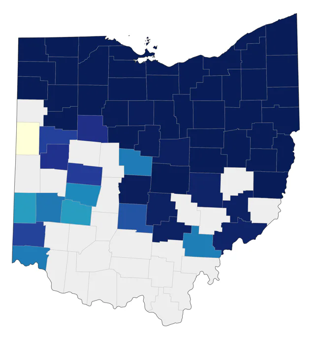 Black-capped Chickadee county map