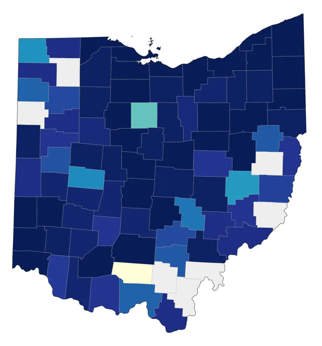 Black-crowned Night Heron county map
