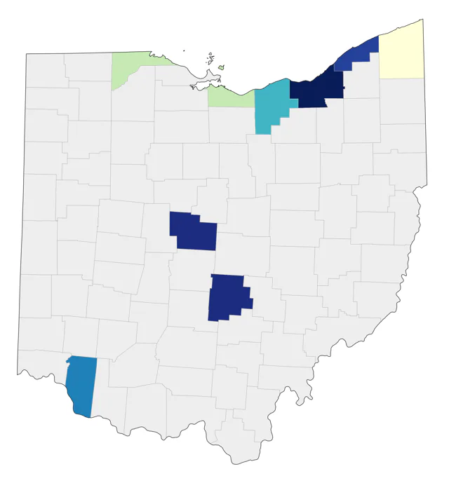 Black-headed Gull county map