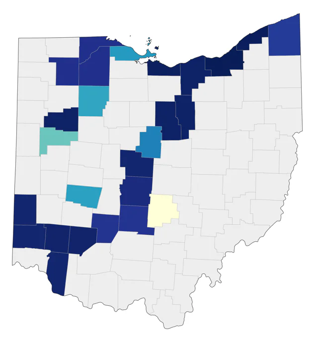 Black-legged Kittiwake county map