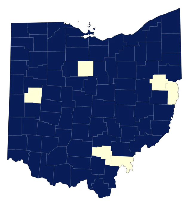 Blue-winged Teal county map