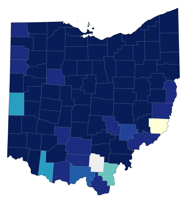 Bonaparte's Gull county map