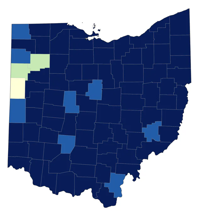 Broad-winged Hawk county map