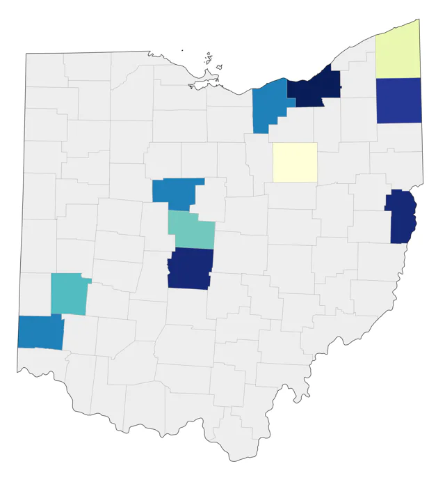 Budgerigar county map
