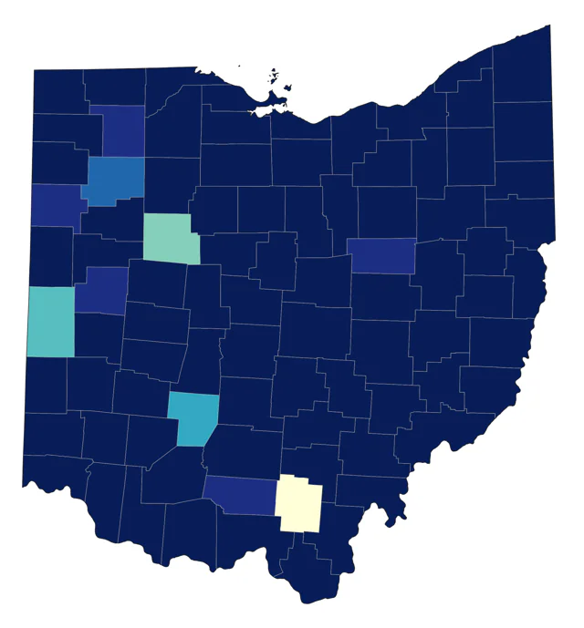 Canvasback county map
