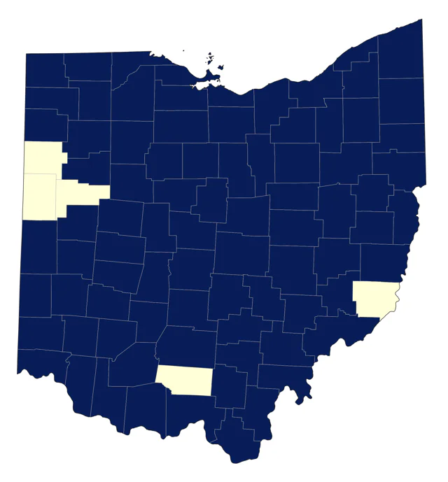 Chestnut-sided Warbler county map