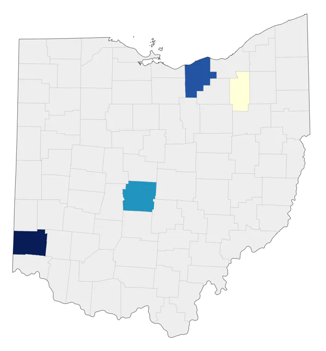 Cockatiel county map