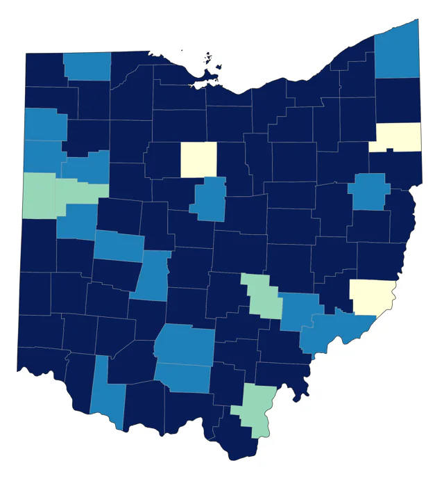 Eastern Screech-Owl county map