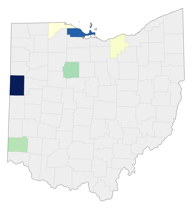 Fulvous Whistling-Duck county map