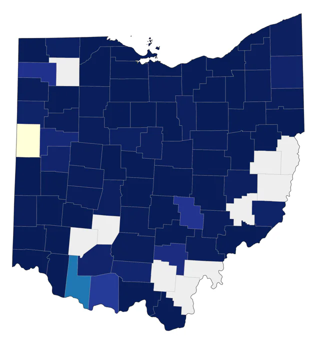 Golden-winged Warbler county map