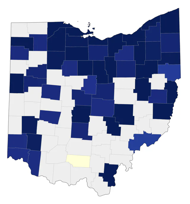 Great Black-backed Gull county map