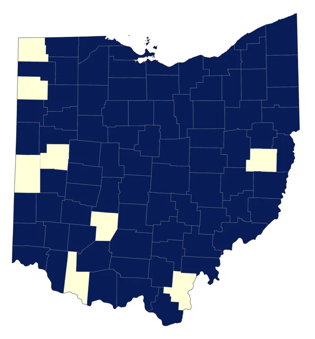 Great Egret county map