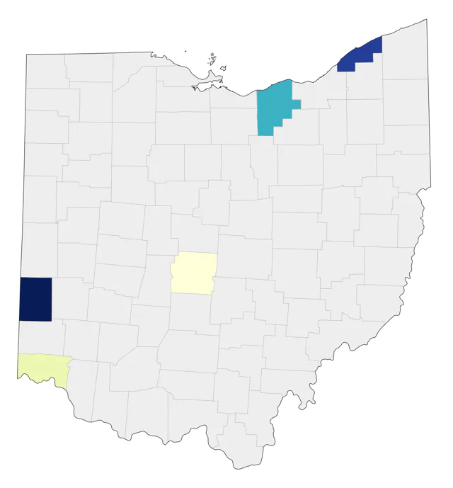 Green-tailed Towhee county map