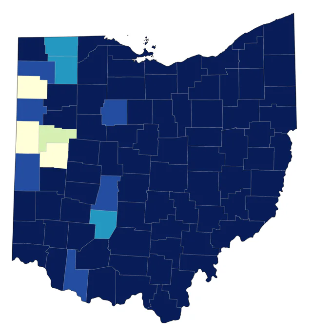 Hooded Warbler county map