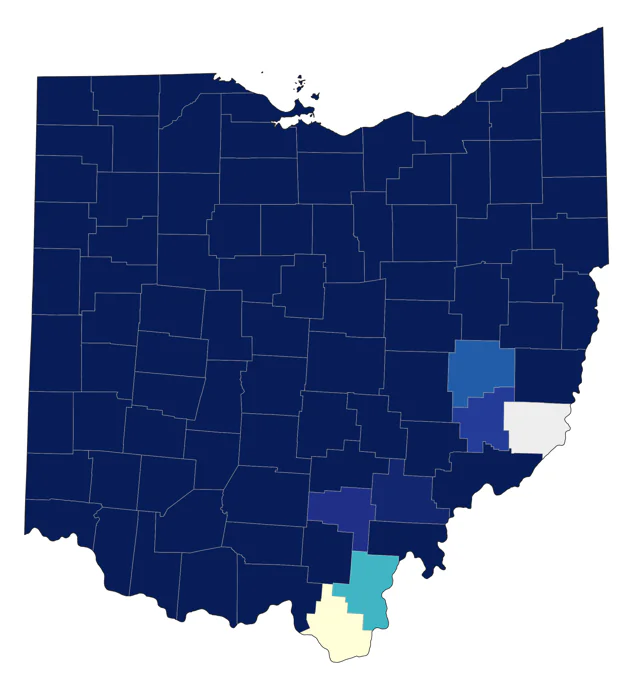 Horned Lark county map