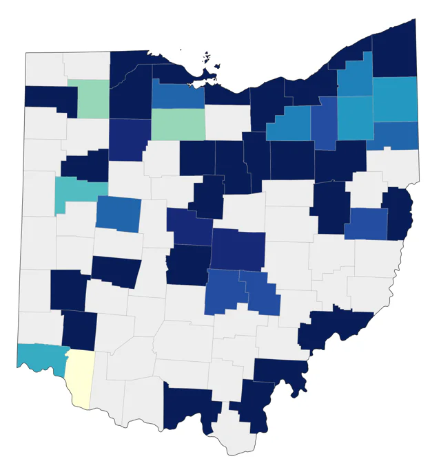 Iceland Gull county map