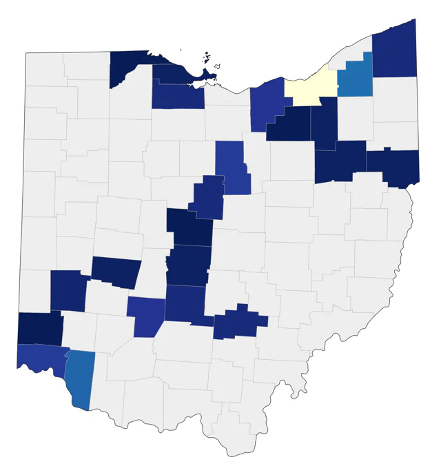 Indian Peafowl county map