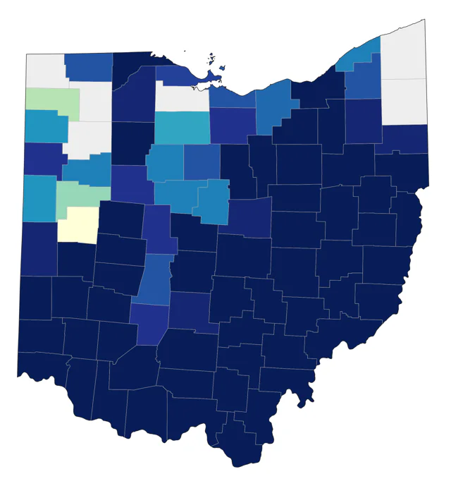 Kentucky Warbler county map