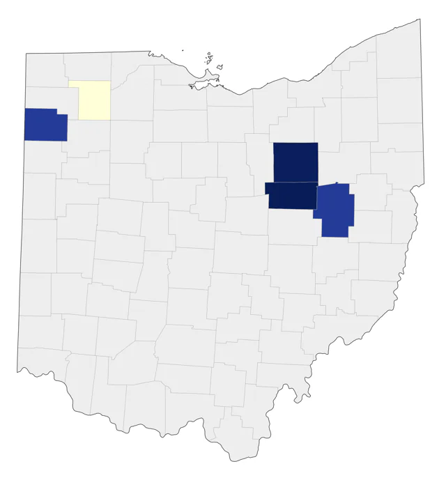Lark Bunting county map