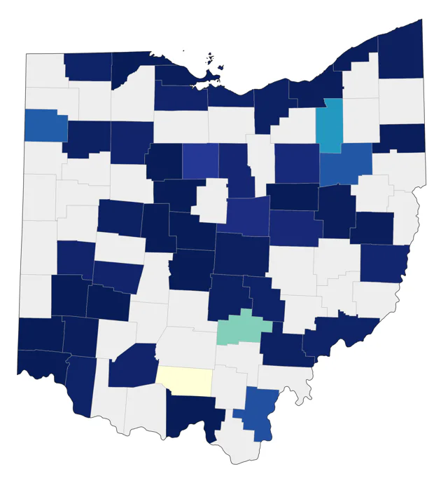 Lark Sparrow county map