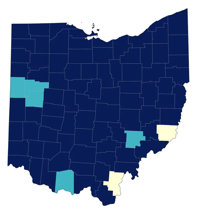 Least Flycatcher county map