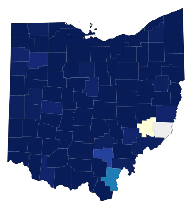 Least Sandpiper county map
