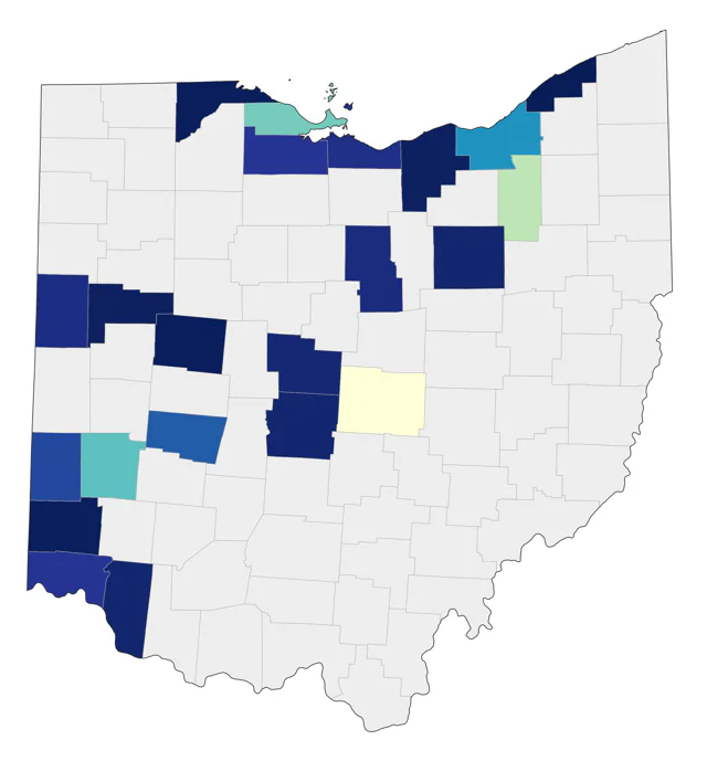 Least Tern county map