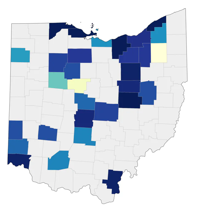 LeConte's Sparrow county map