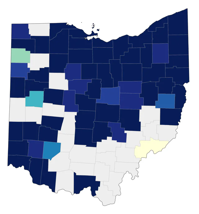 Lesser Black-backed Gull county map