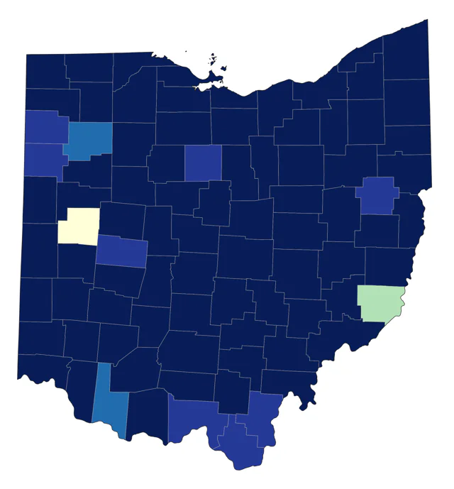 Lesser Yellowlegs county map