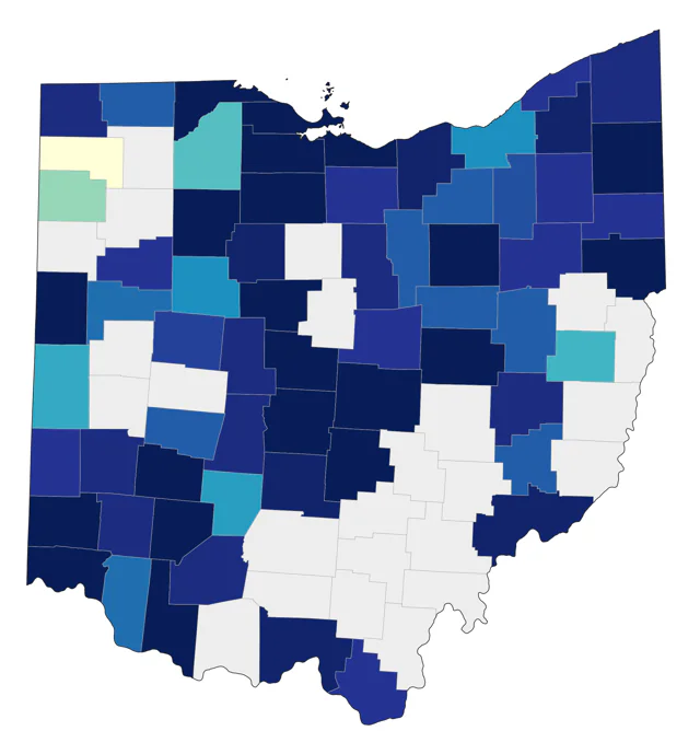 Long-billed Dowitcher county map