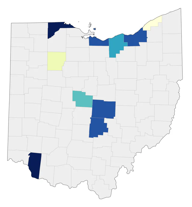 Long-tailed Jaeger county map