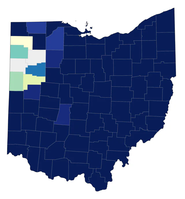 Louisiana Waterthrush county map