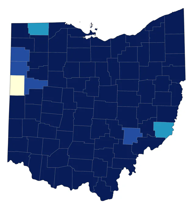 Magnolia Warbler county map