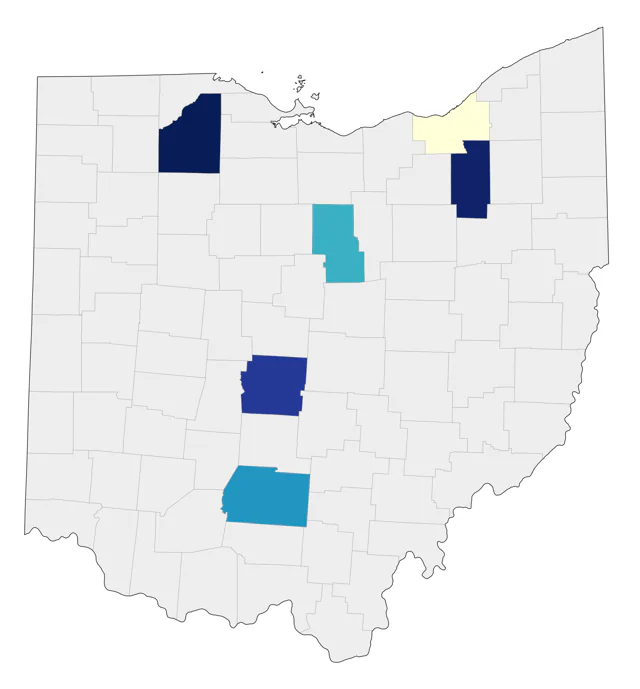 Mandarin Duck county map